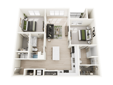 The Sequoia 2 Bed 2 Bed at Forest Edge Apartments, Charlestown, 47111